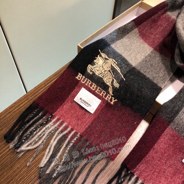 Burberry男士格子羊絨圍巾 巴寶莉2021專櫃新款羊絨圍巾  mmj1505